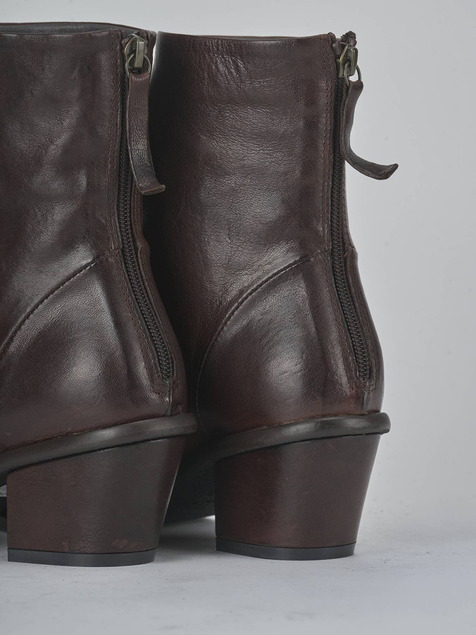 Stivaletti tacco 6cm pelle testa