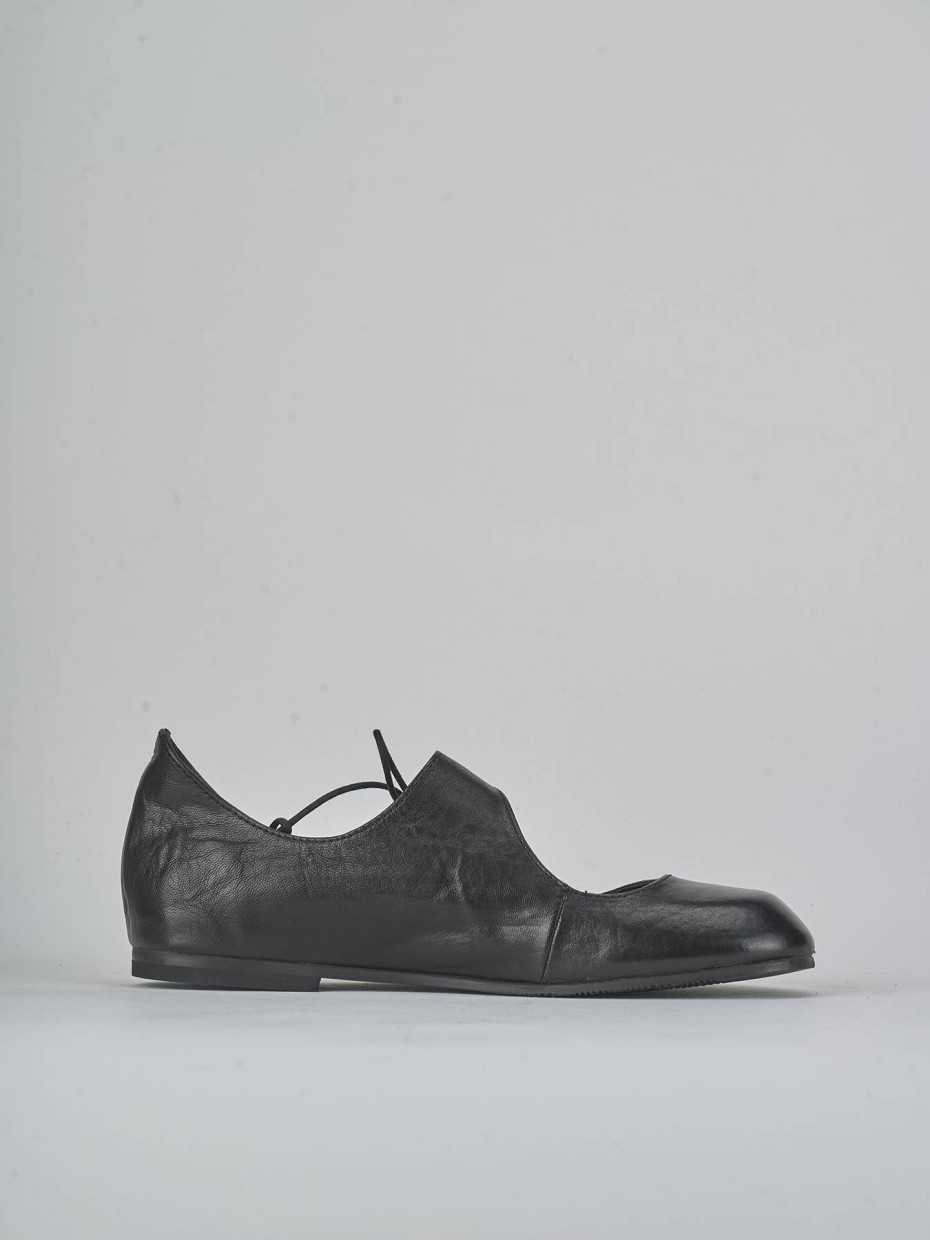 Bailarinas tacón 1 cm negro cuero