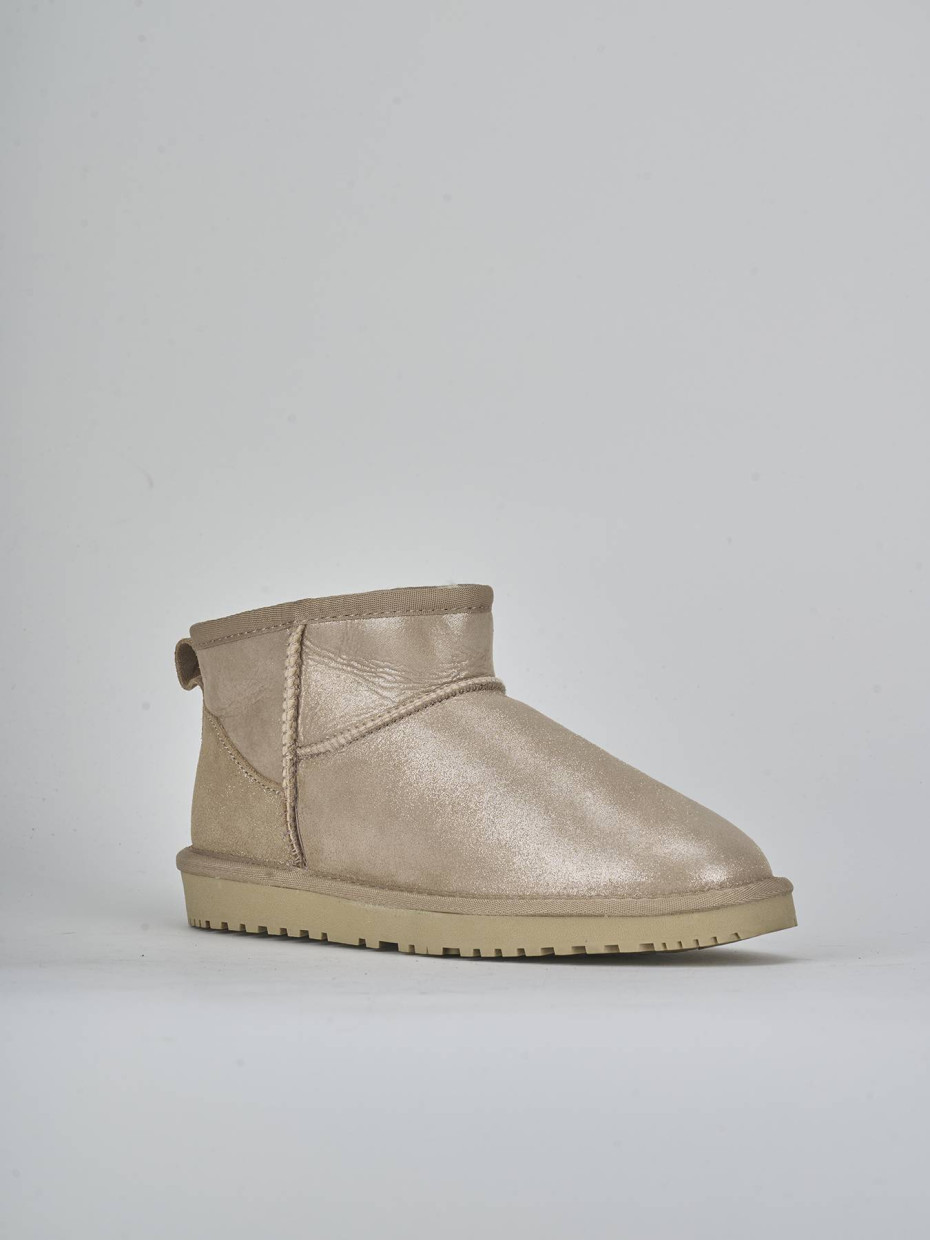 Botines de tacón bajo beis glitter