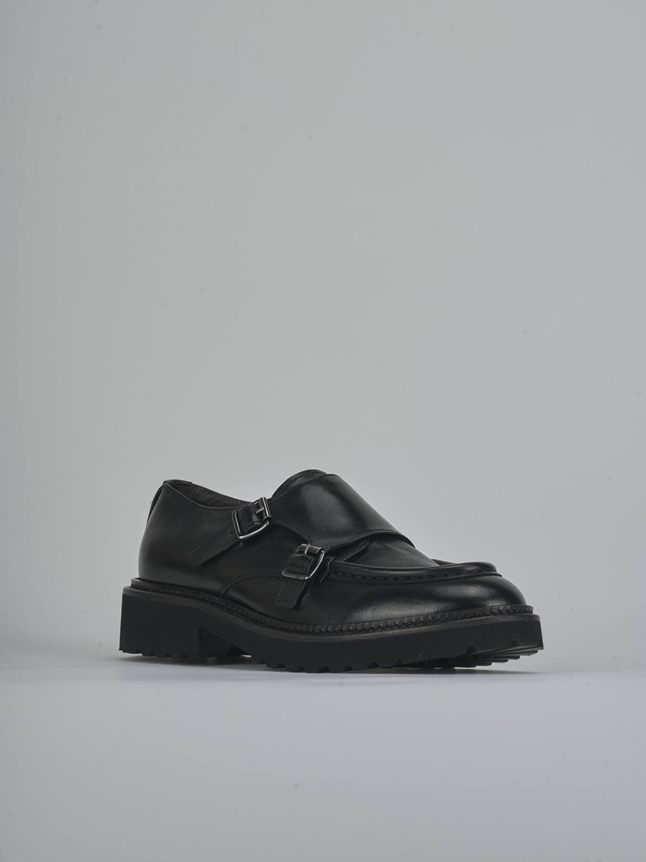 Stringate tacco 2cm pelle nero