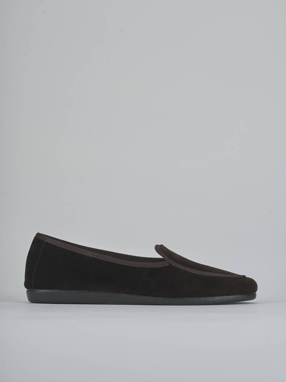 Bailarinas tacón 1 cm marrón oscuro terciopelo