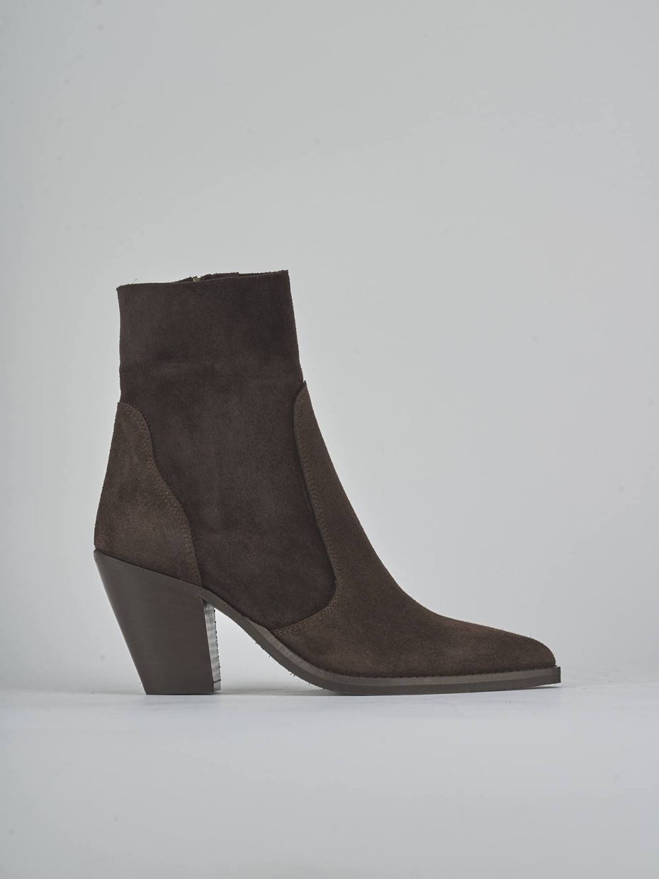 Stivaletti tacco 6cm camoscio testa