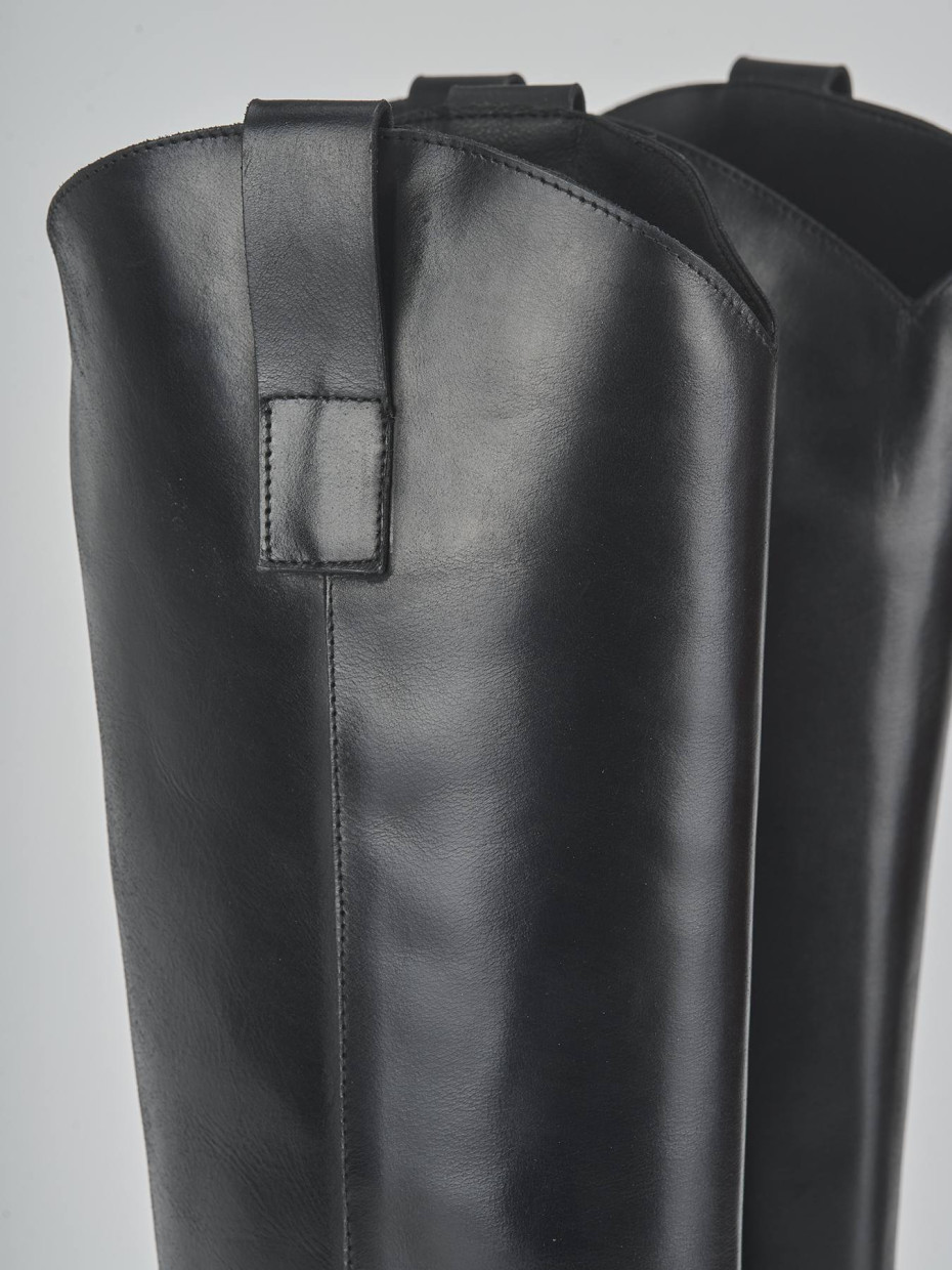 Stivali tacco 8cm pelle nero