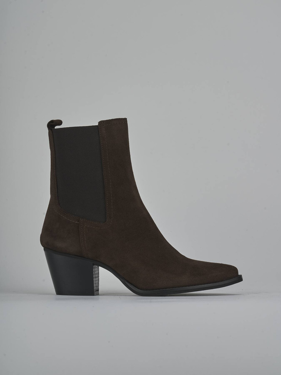 Stivaletti tacco 7cm camoscio testa