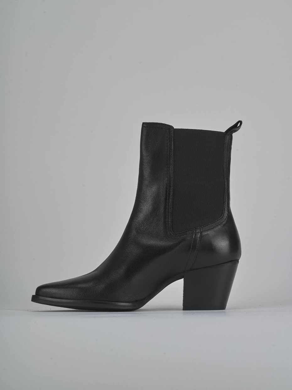 Stivaletti tacco 7cm pelle nero