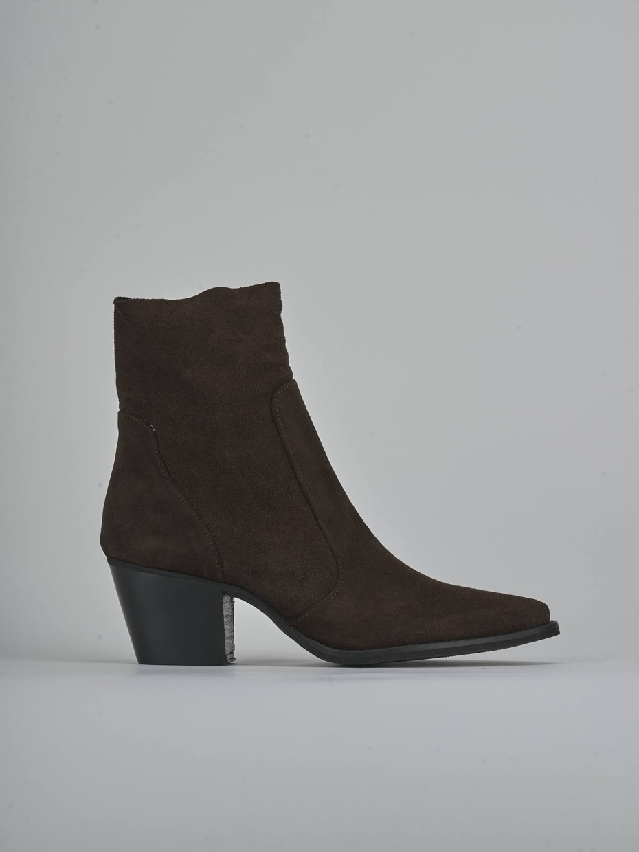 Stivaletti tacco 7cm camoscio testa
