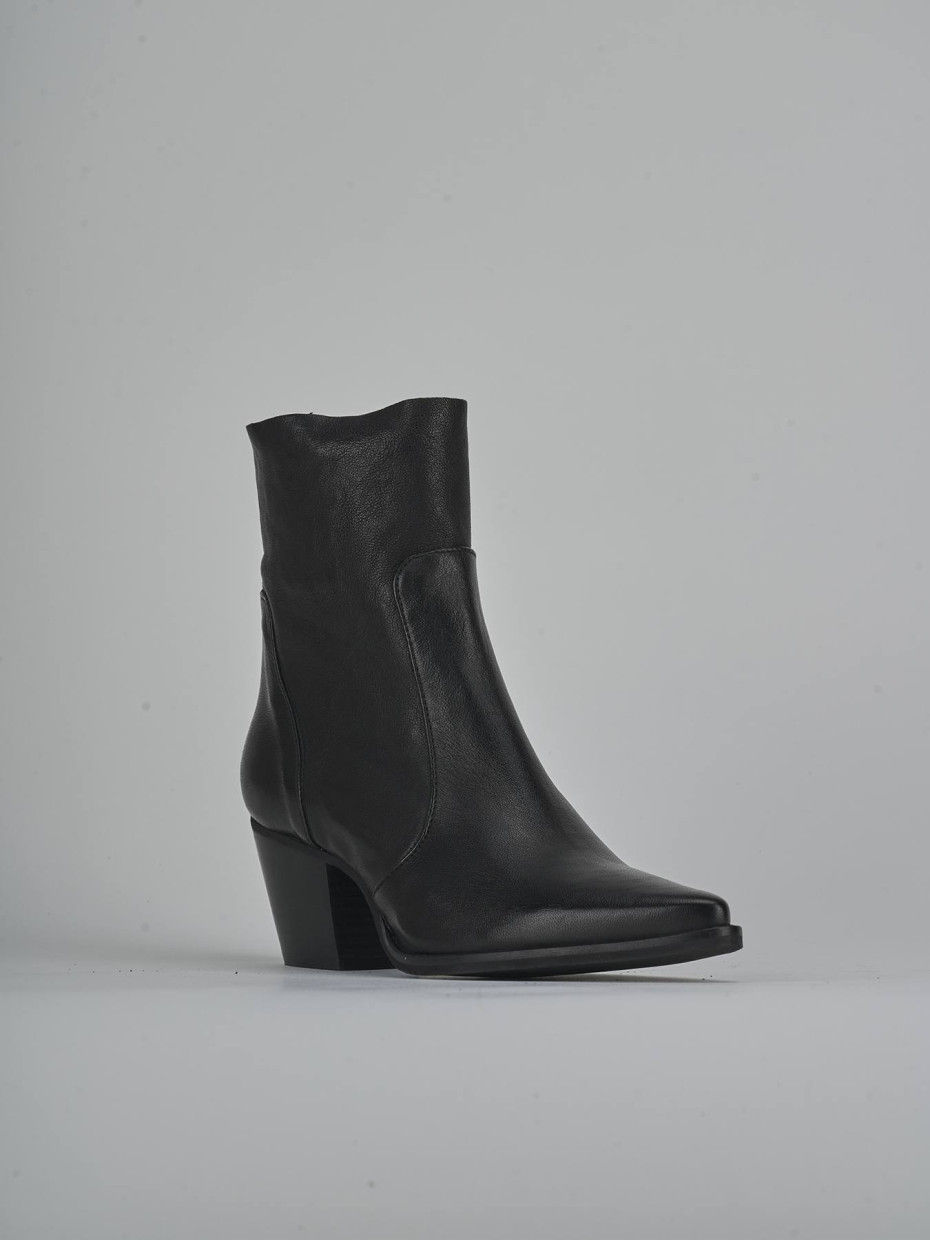 Stivaletti tacco 7cm pelle nero