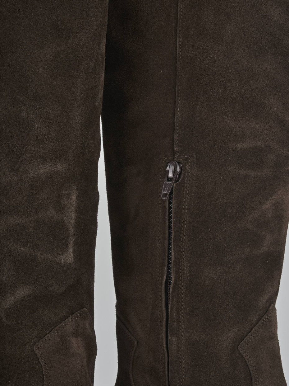 Stivali tacco 6cm camoscio testa