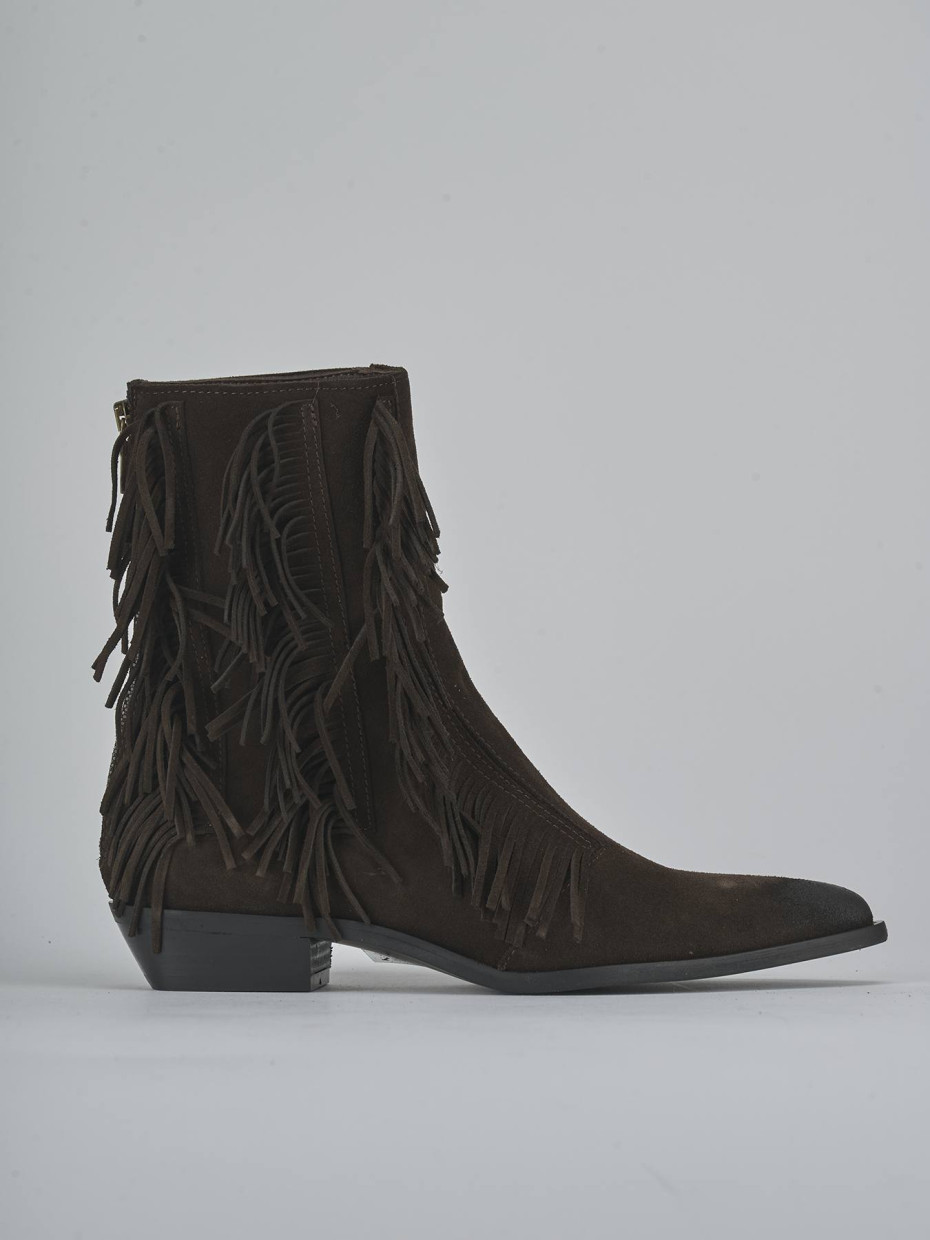 Stivaletti tacco 3cm camoscio testa