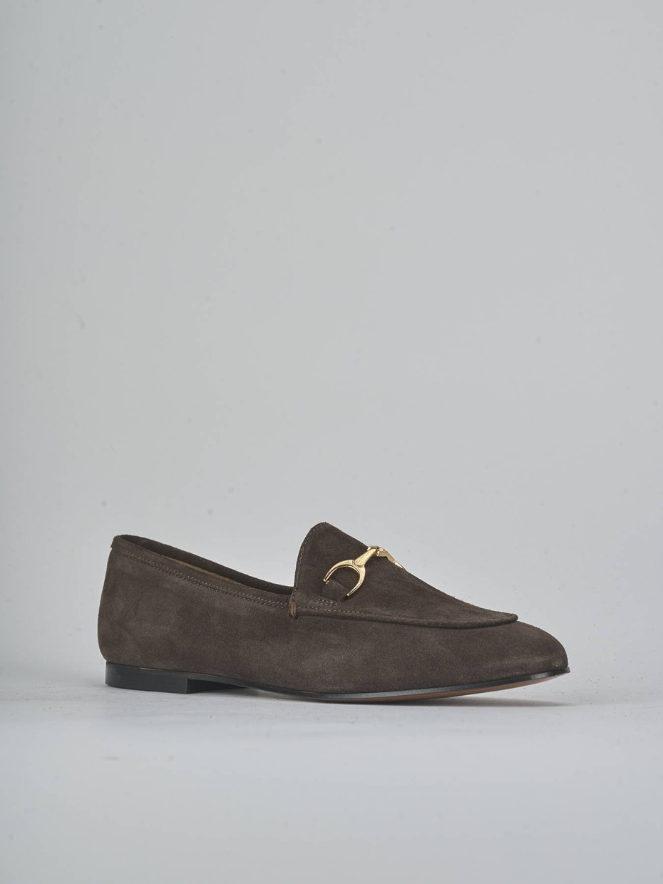 Mocassino tacco 1 cm testa camoscio