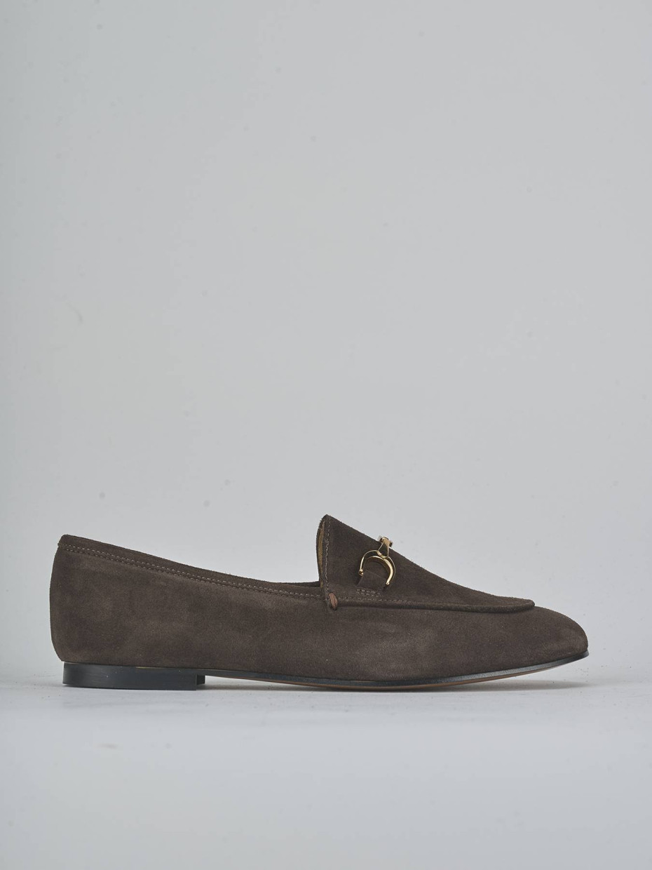 Mocassino tacco 1 cm testa camoscio