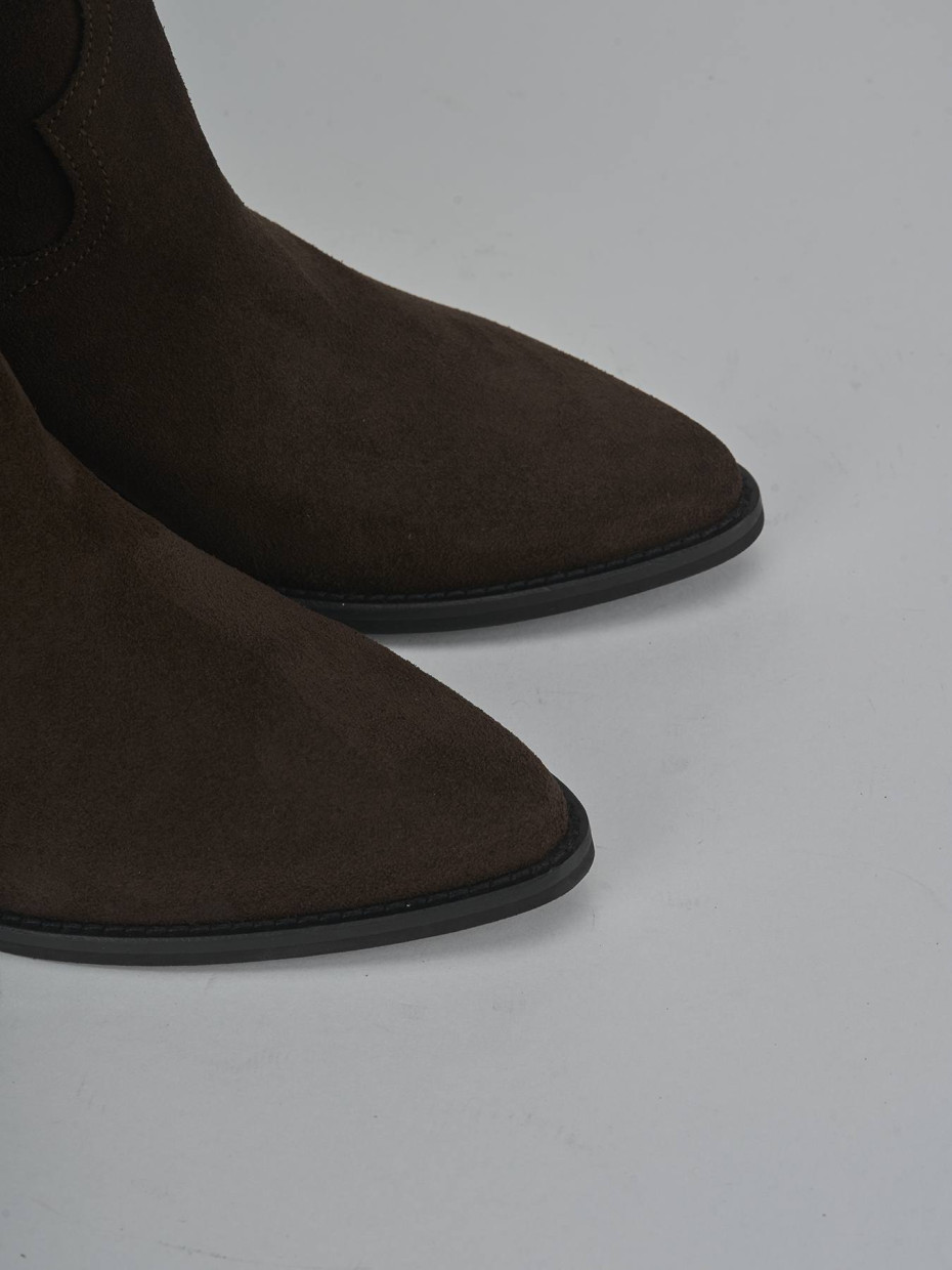 Stivali tacco 6cm camoscio testa