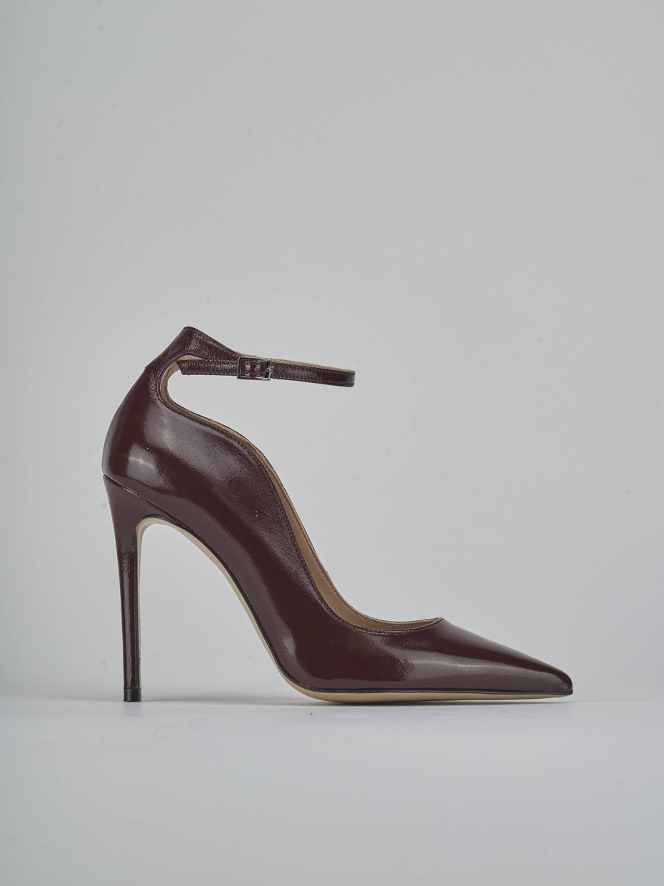 Zapatos de salón tacón 10 cm burdeos charol