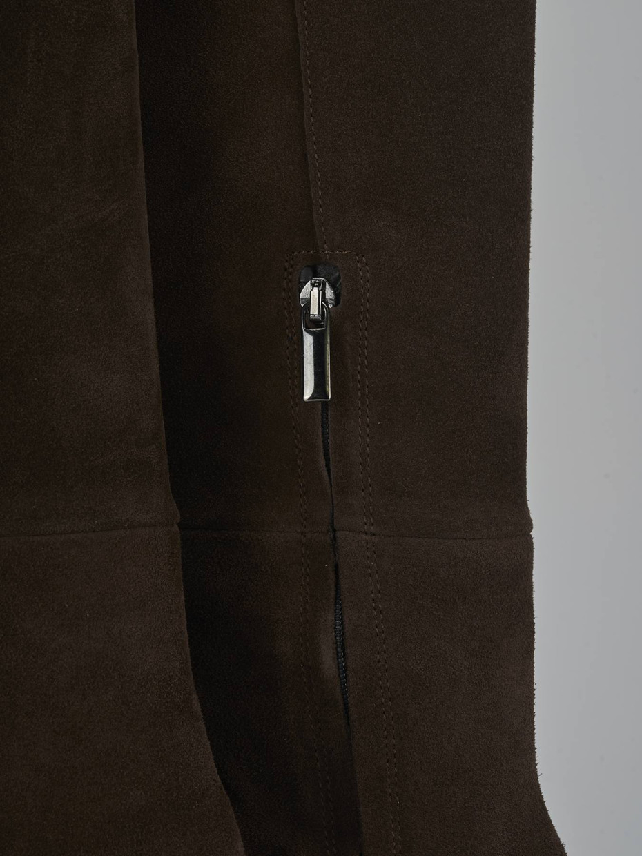 Stivali tacco 8cm camoscio testa