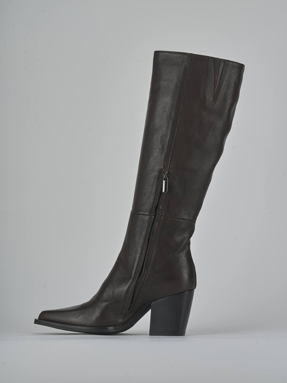 Stivali tacco 8cm pelle testa
