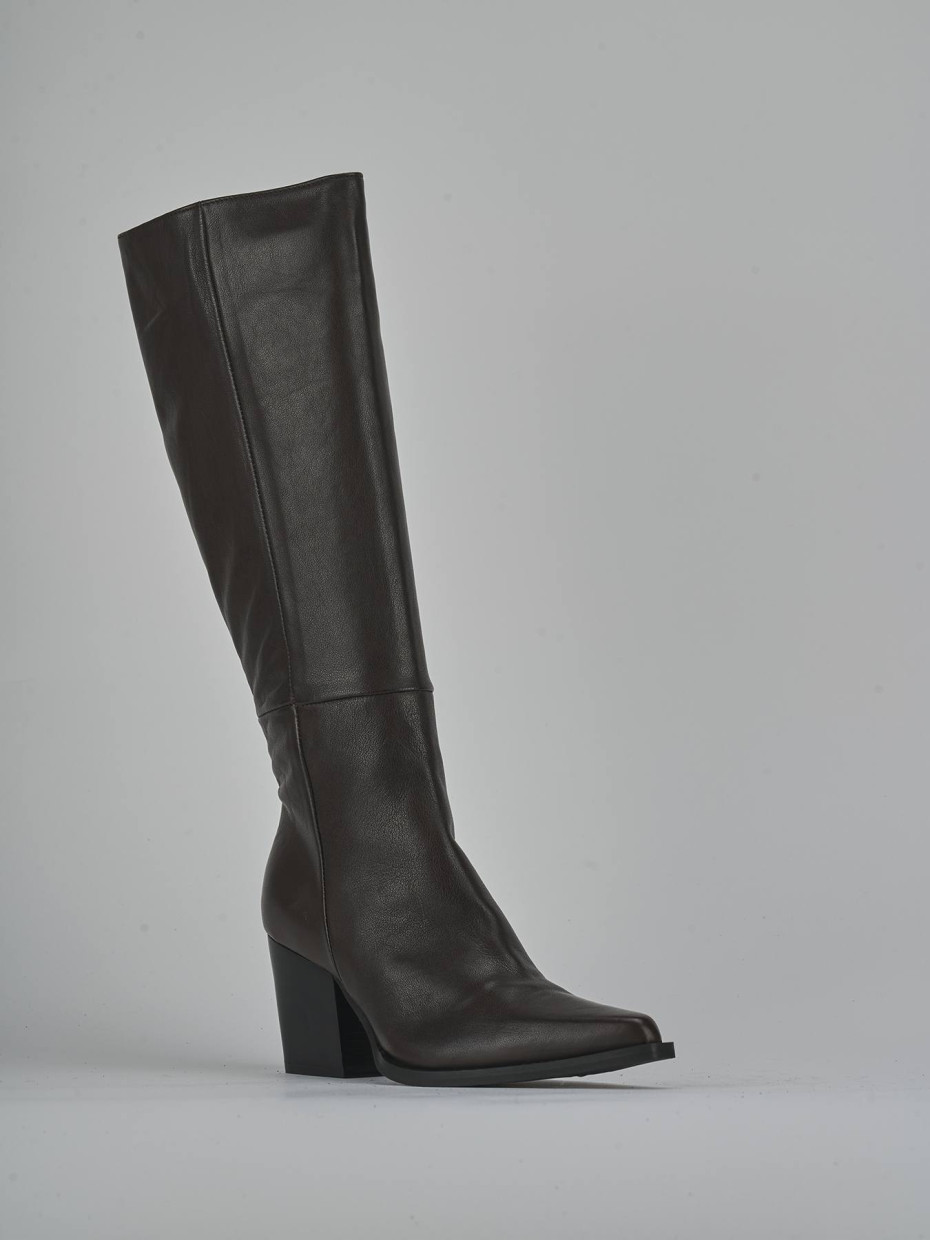 Stivali tacco 8cm pelle testa