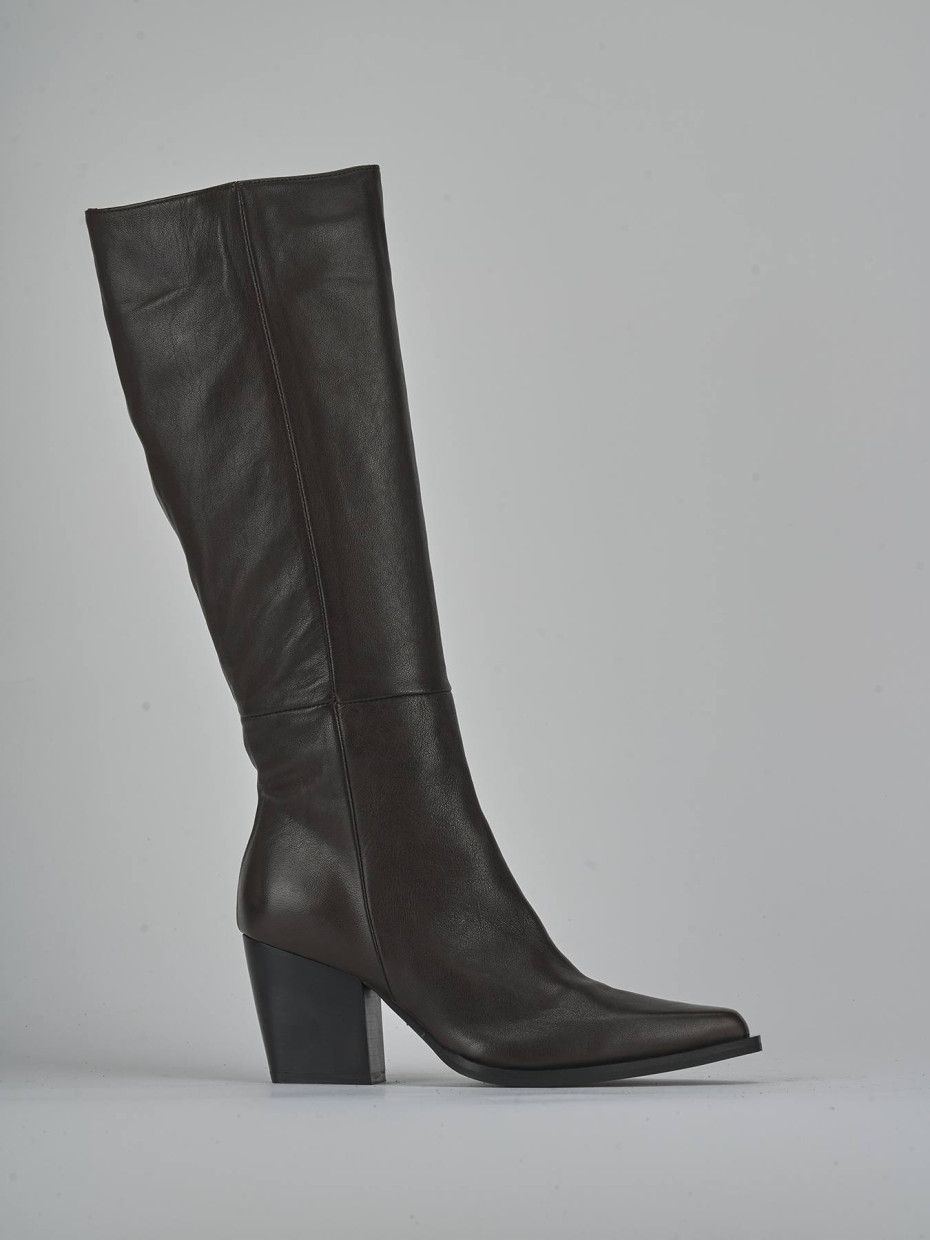 Stivali tacco 8cm pelle testa