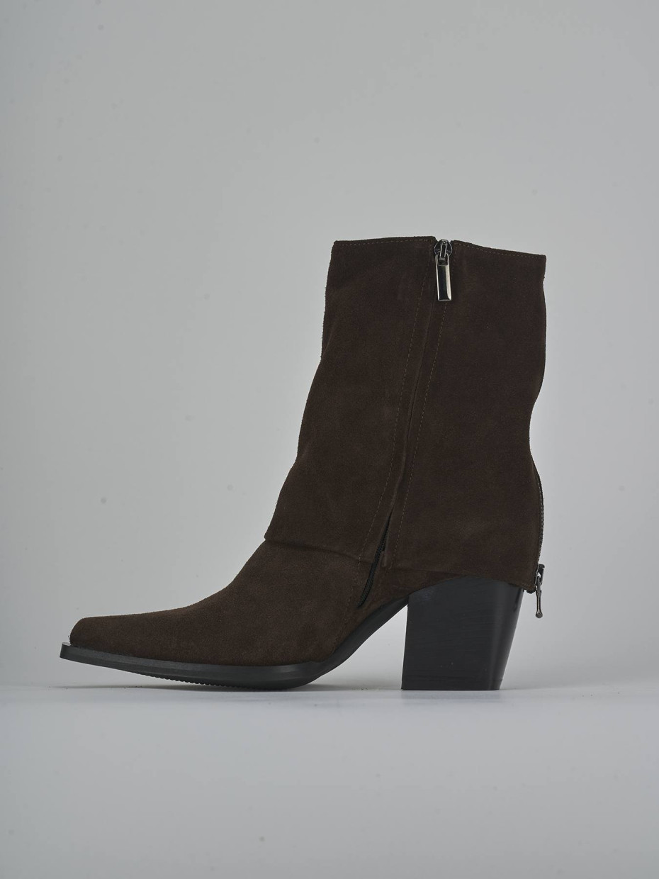 Stivaletti tacco 8cm camoscio testa