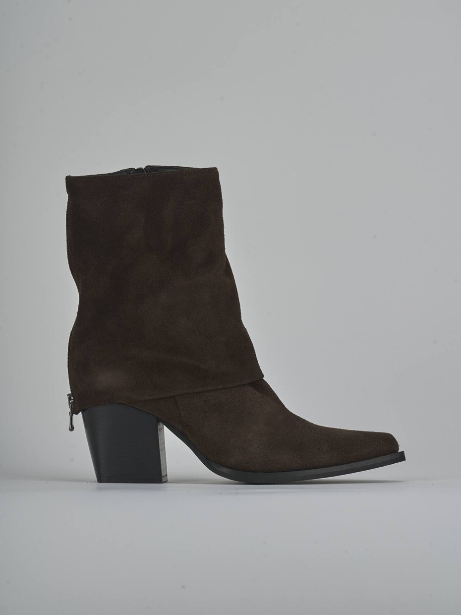 Stivaletti tacco 8cm camoscio testa