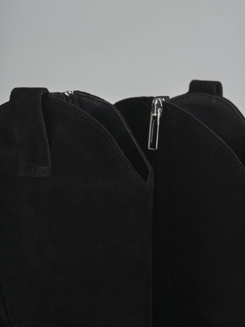Stivali tacco 8cm camoscio nero