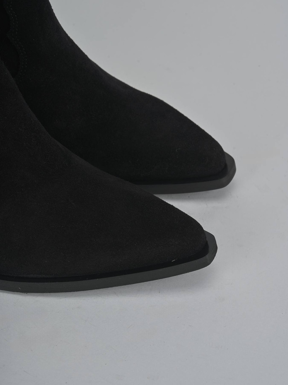 Stivali tacco 8cm camoscio nero