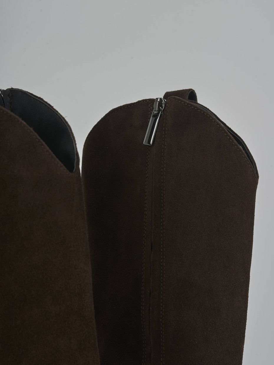 Stivali tacco 8cm camoscio testa