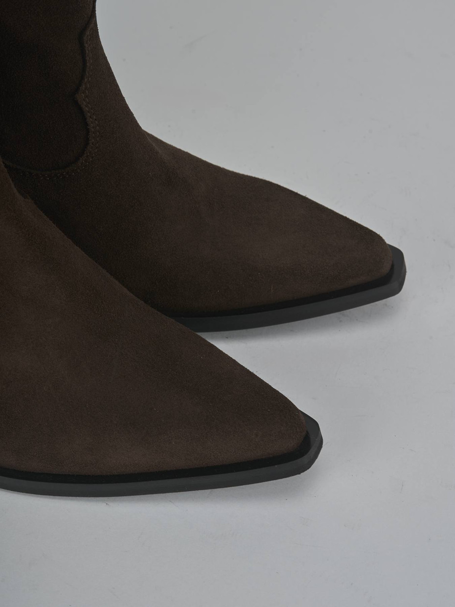 Stivali tacco 8cm camoscio testa