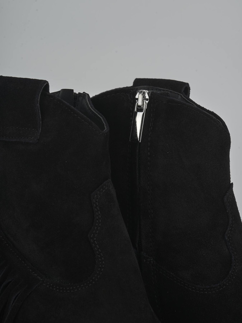 Botines de tacón alto tacón 8 cm negro ante