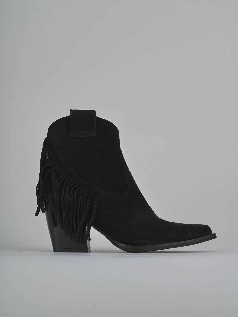Botines de tacón alto tacón 8 cm negro ante