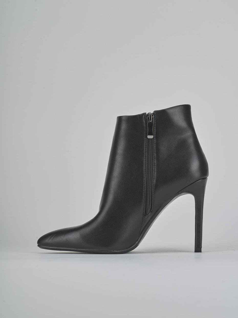Botines de tacón alto tacón 11 cm negro pelle sostenibile