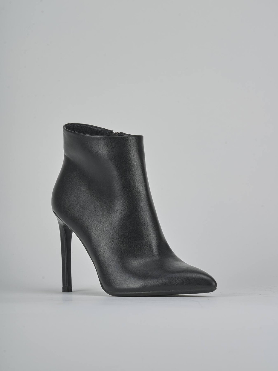 Botines de tacón alto tacón 11 cm negro pelle sostenibile
