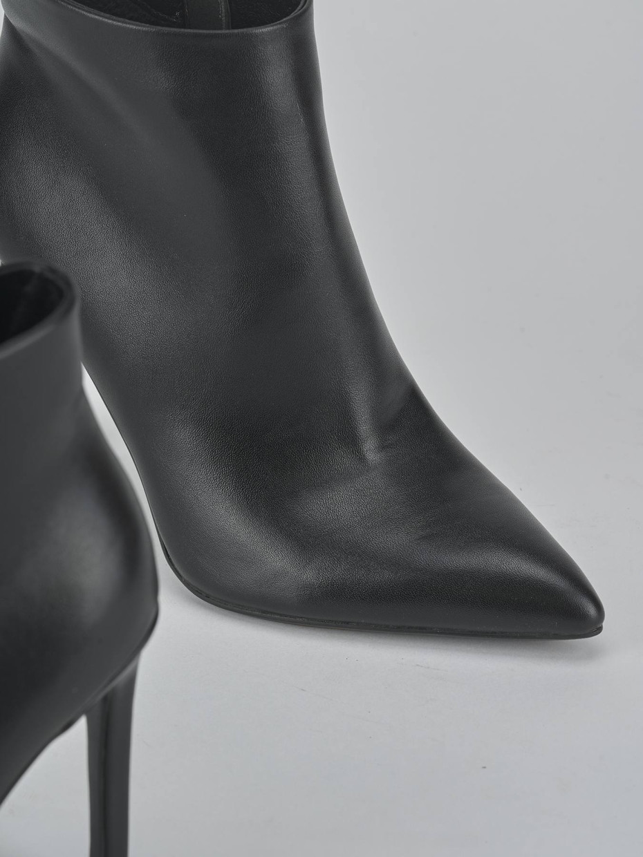 Botines de tacón alto tacón 11 cm negro pelle sostenibile