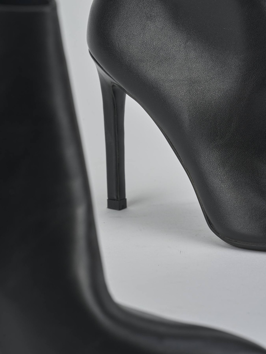 Botines de tacón alto tacón 11 cm negro pelle sostenibile