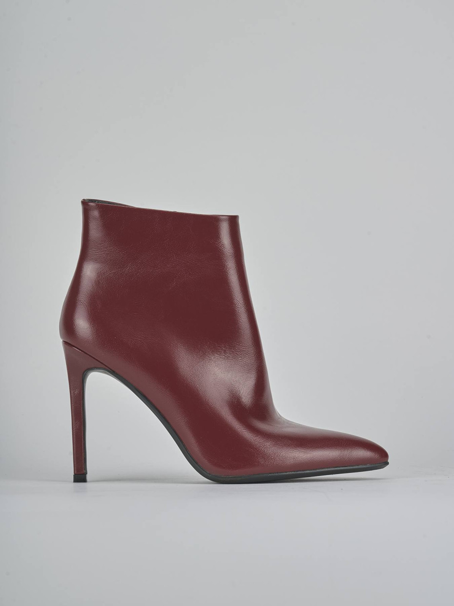 Stivaletti tacco 11cm pelle sostenibile rosso