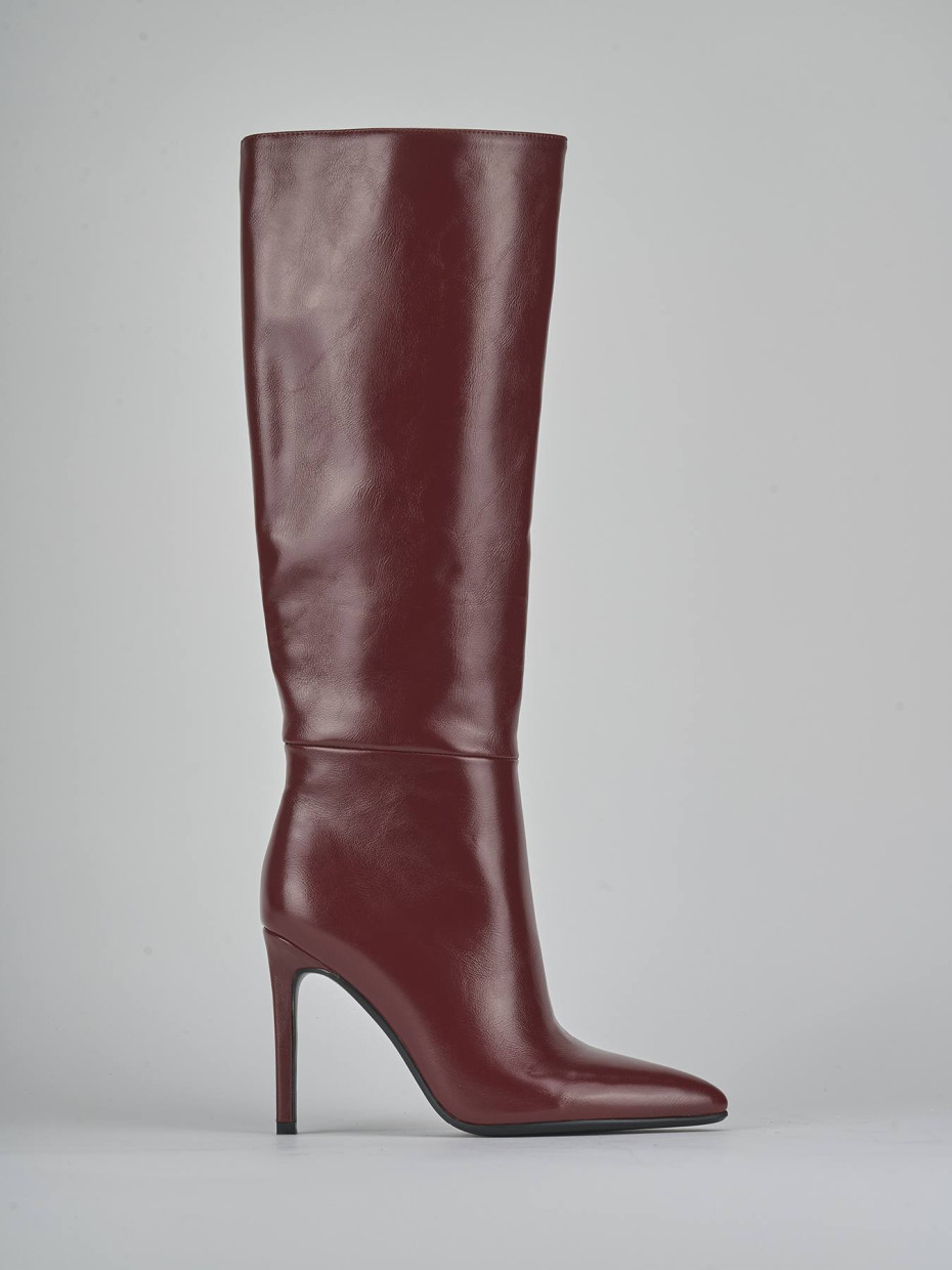 Botas de tacón alto tacón 10 cm rojo pelle sostenibile