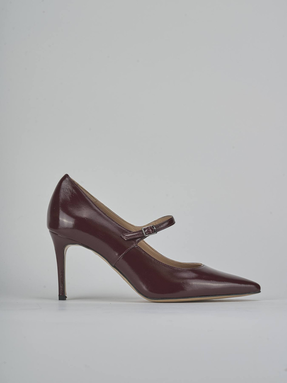Zapatos de salón tacón 7 cm burdeos charol