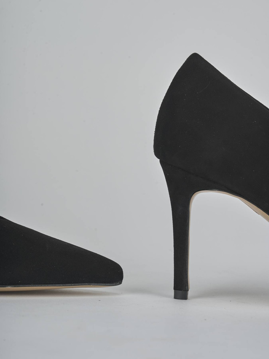 Décolleté tacco 7cm camoscio nero