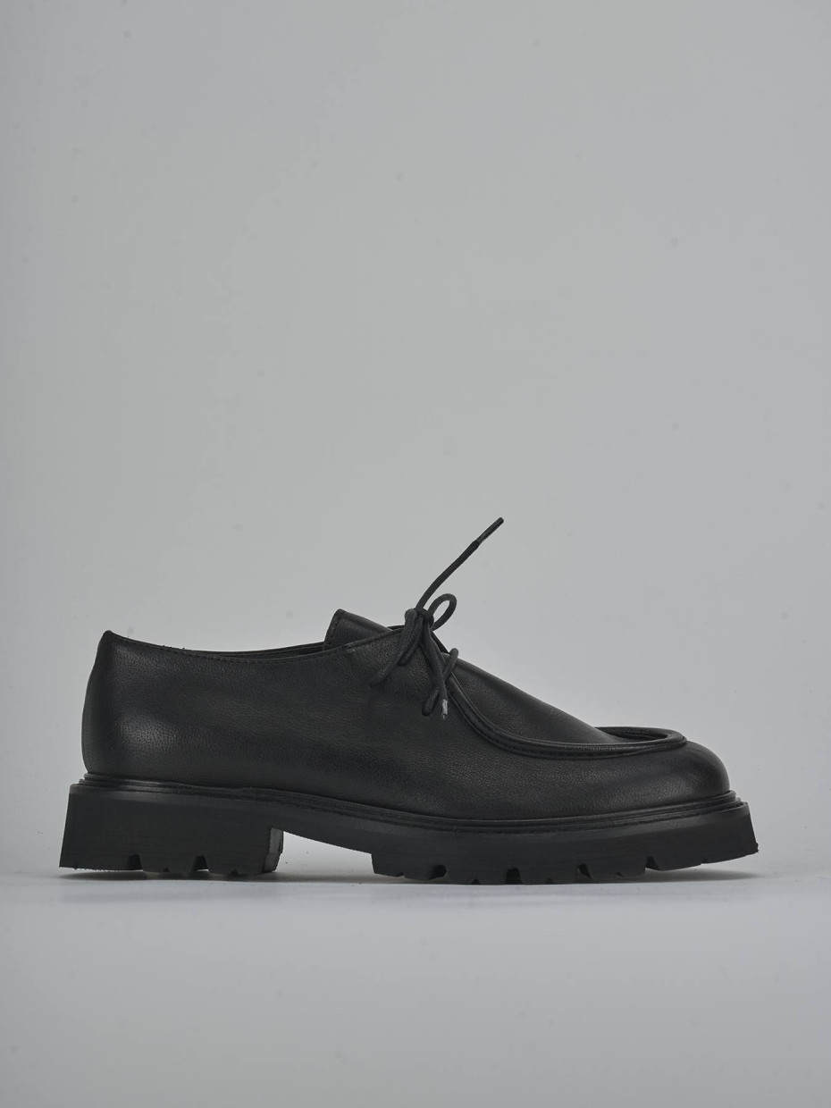 Stringate tacco 3cm pelle nero