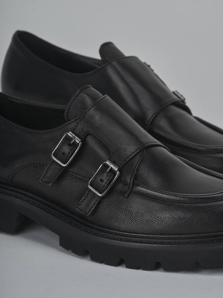 Stringate tacco 3cm pelle nero