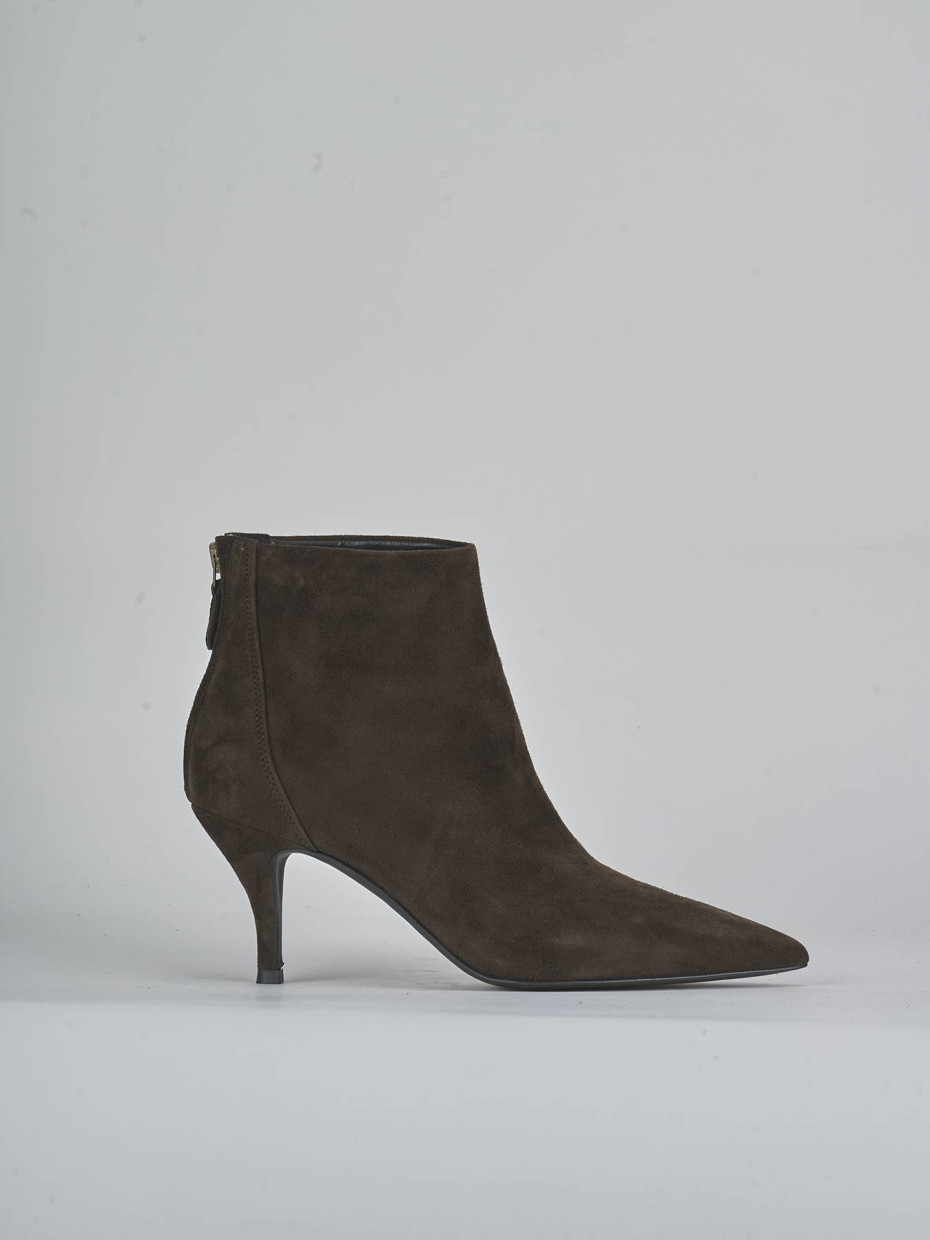 Stivaletti tacco 7cm camoscio testa