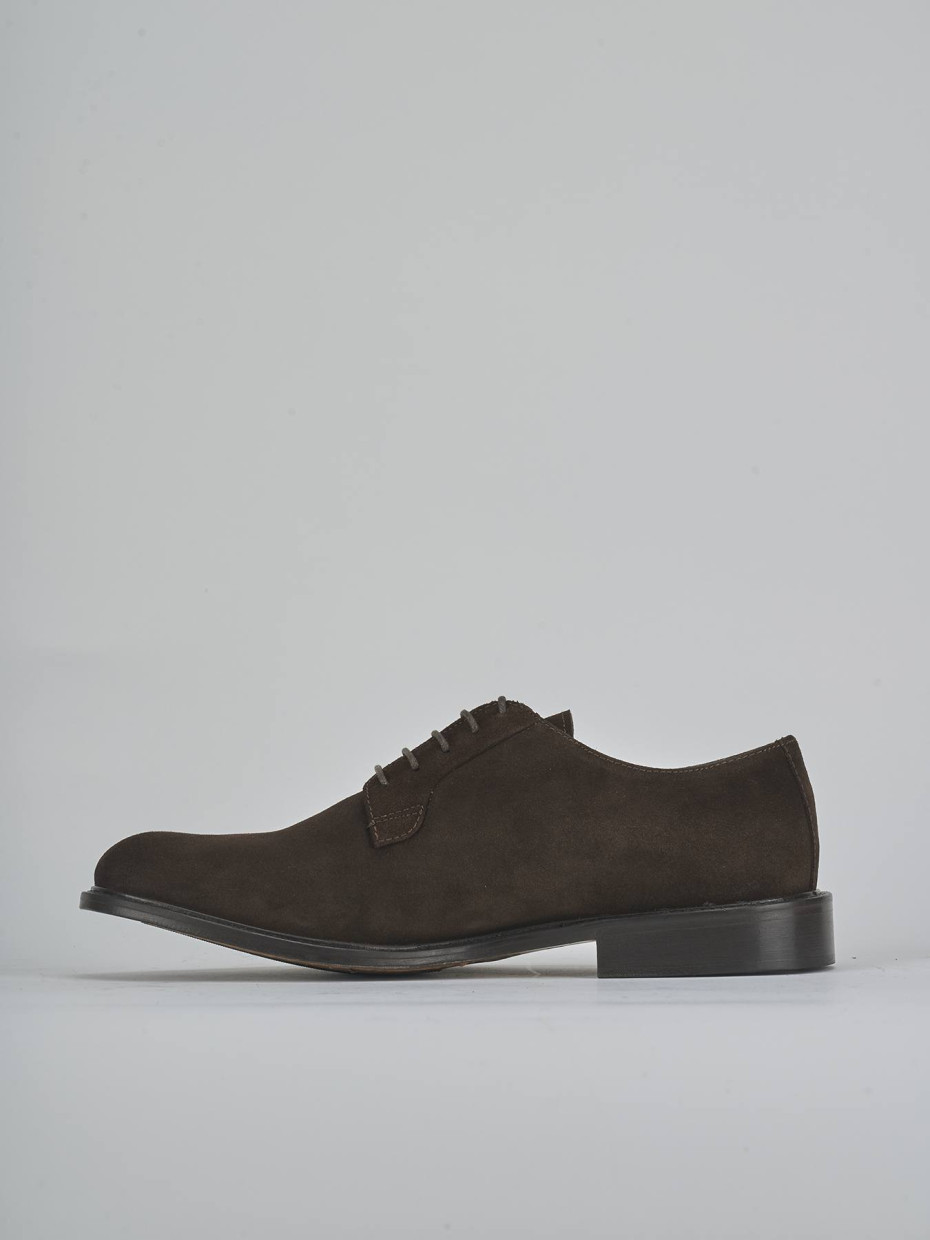 Lace-up shoes dark brown suede