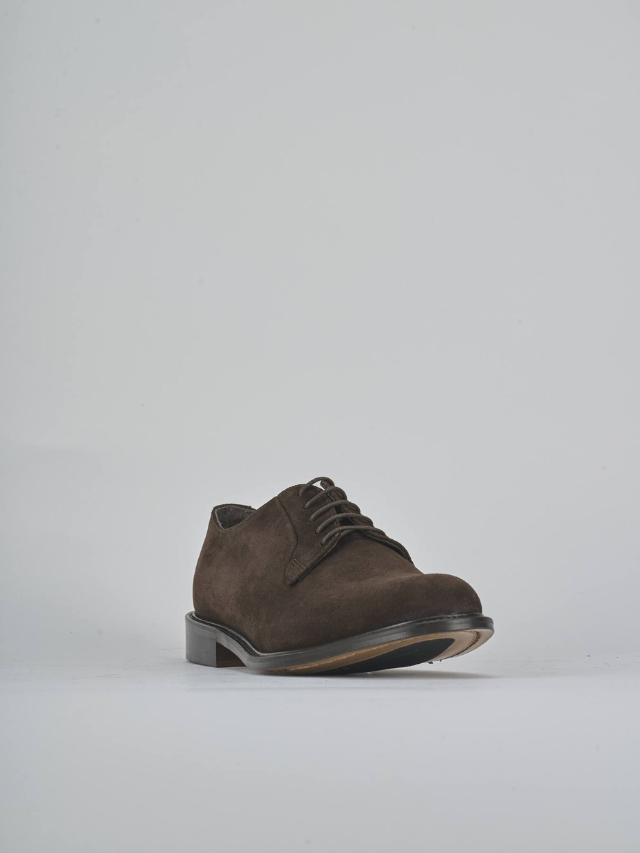 Lace-up shoes dark brown suede