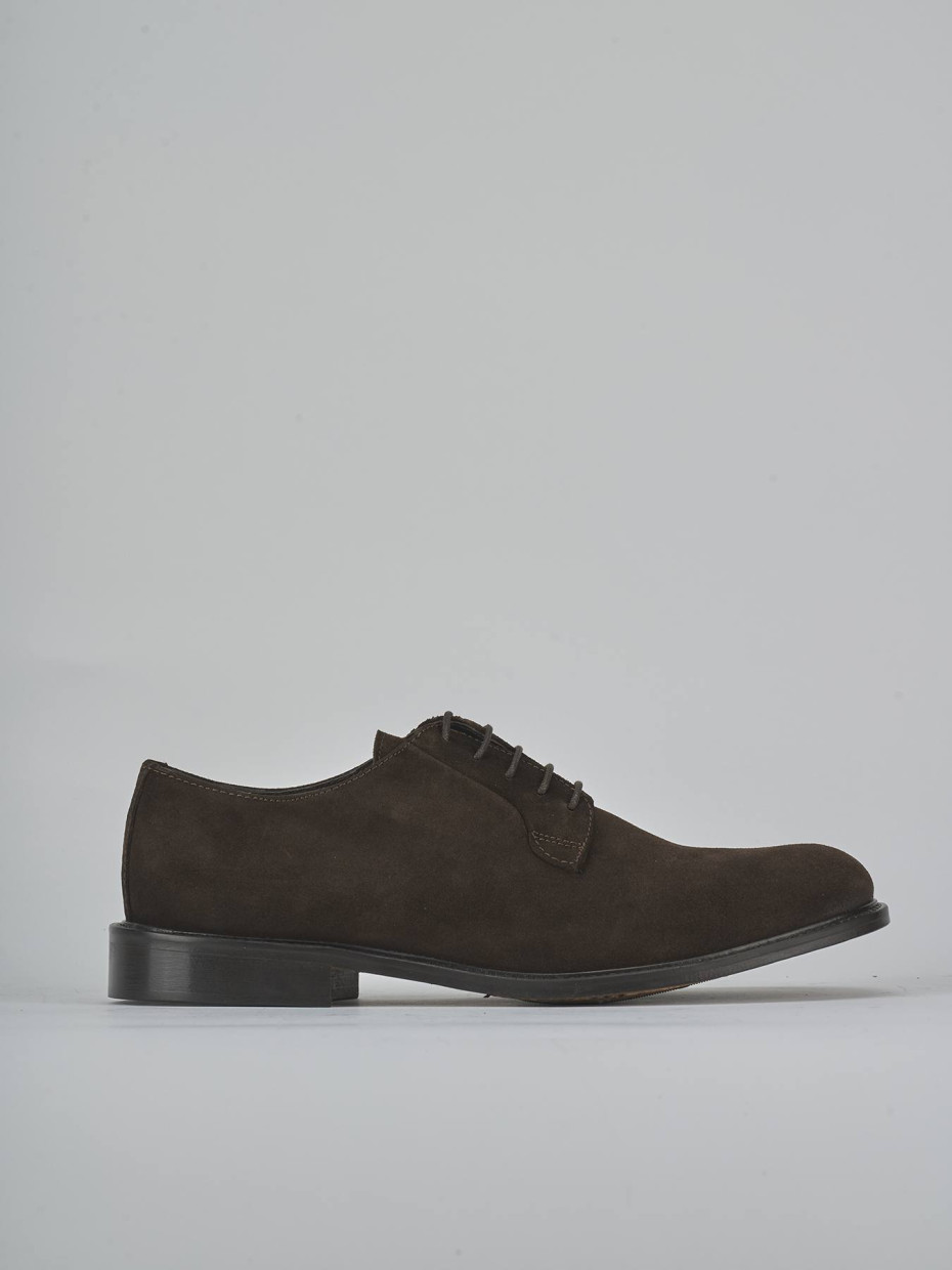 Lace-up shoes dark brown suede