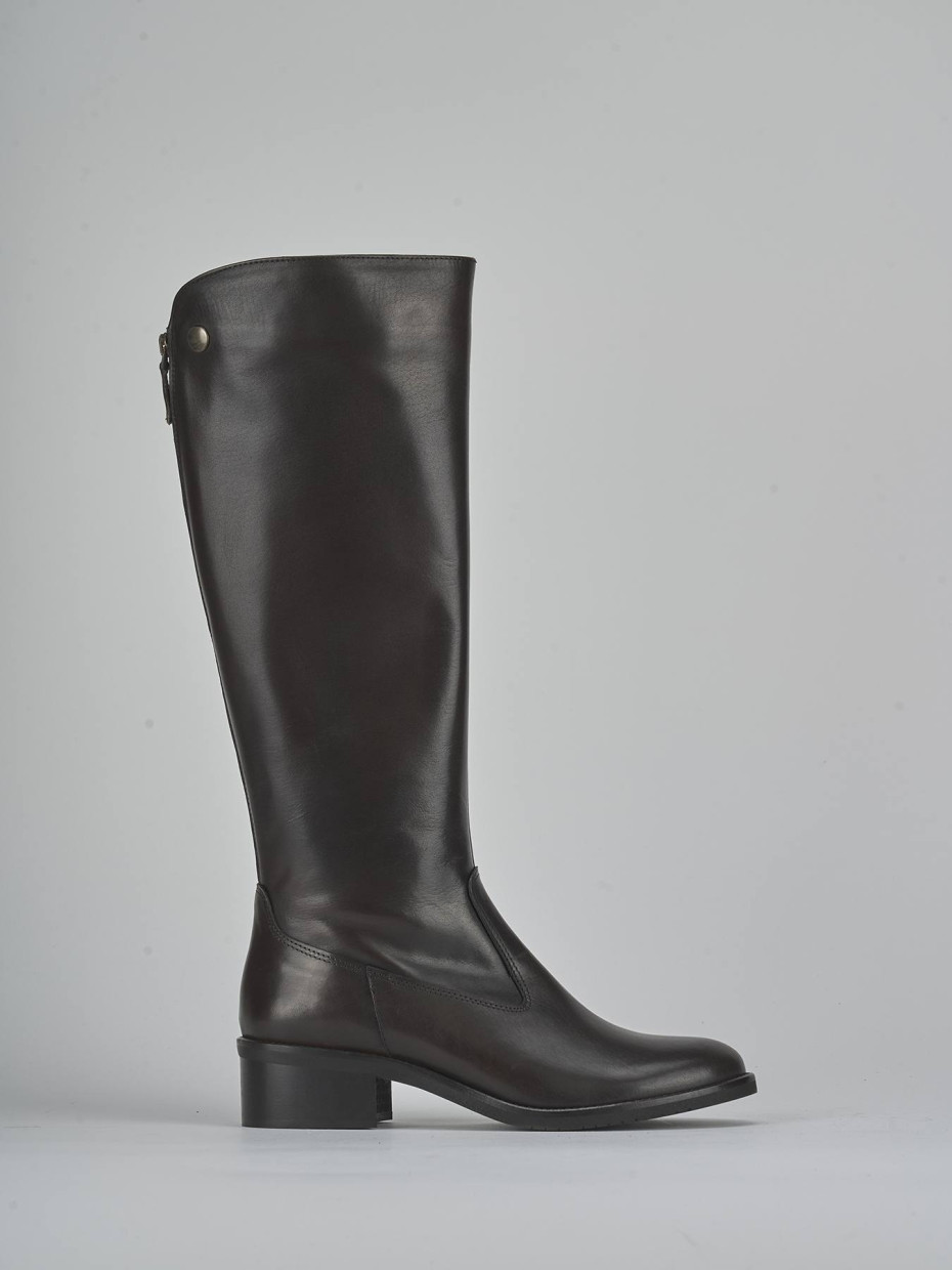 Stivali tacco 4cm pelle testa