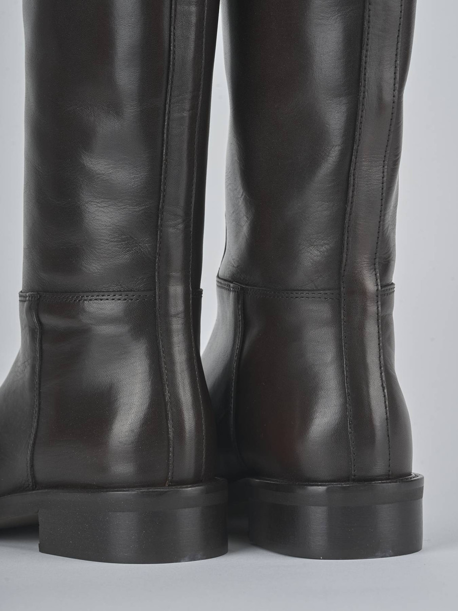 Stivali tacco 3cm pelle testa