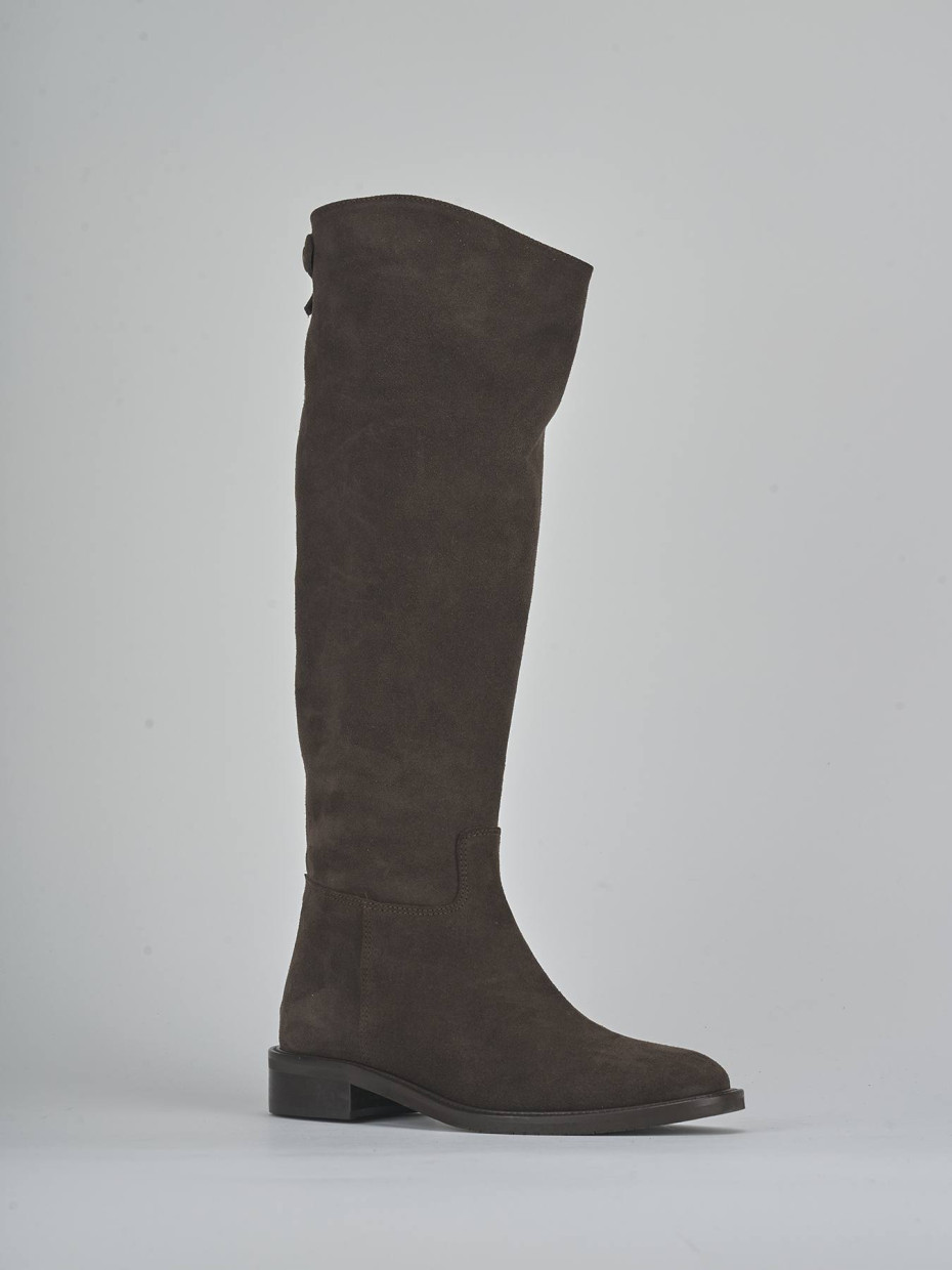 Stivali tacco 3cm camoscio testa