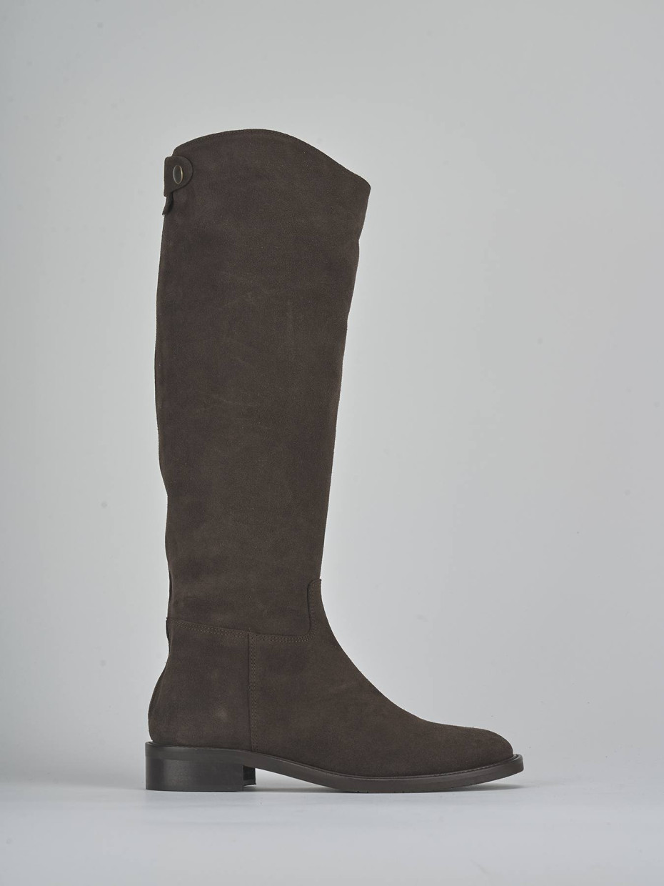 Stivali tacco 3cm camoscio testa