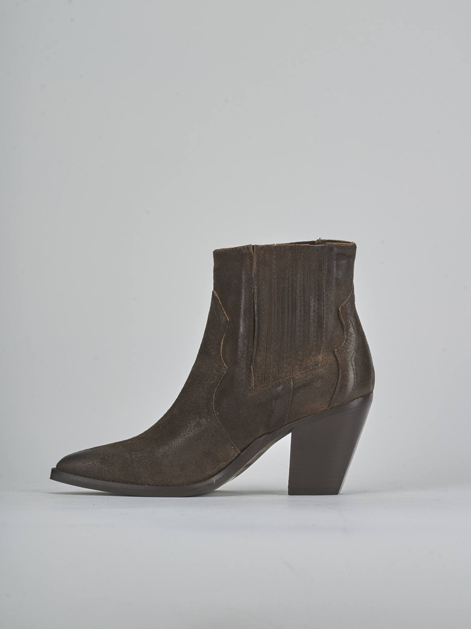 Stivaletti tacco 9cm camoscio testa