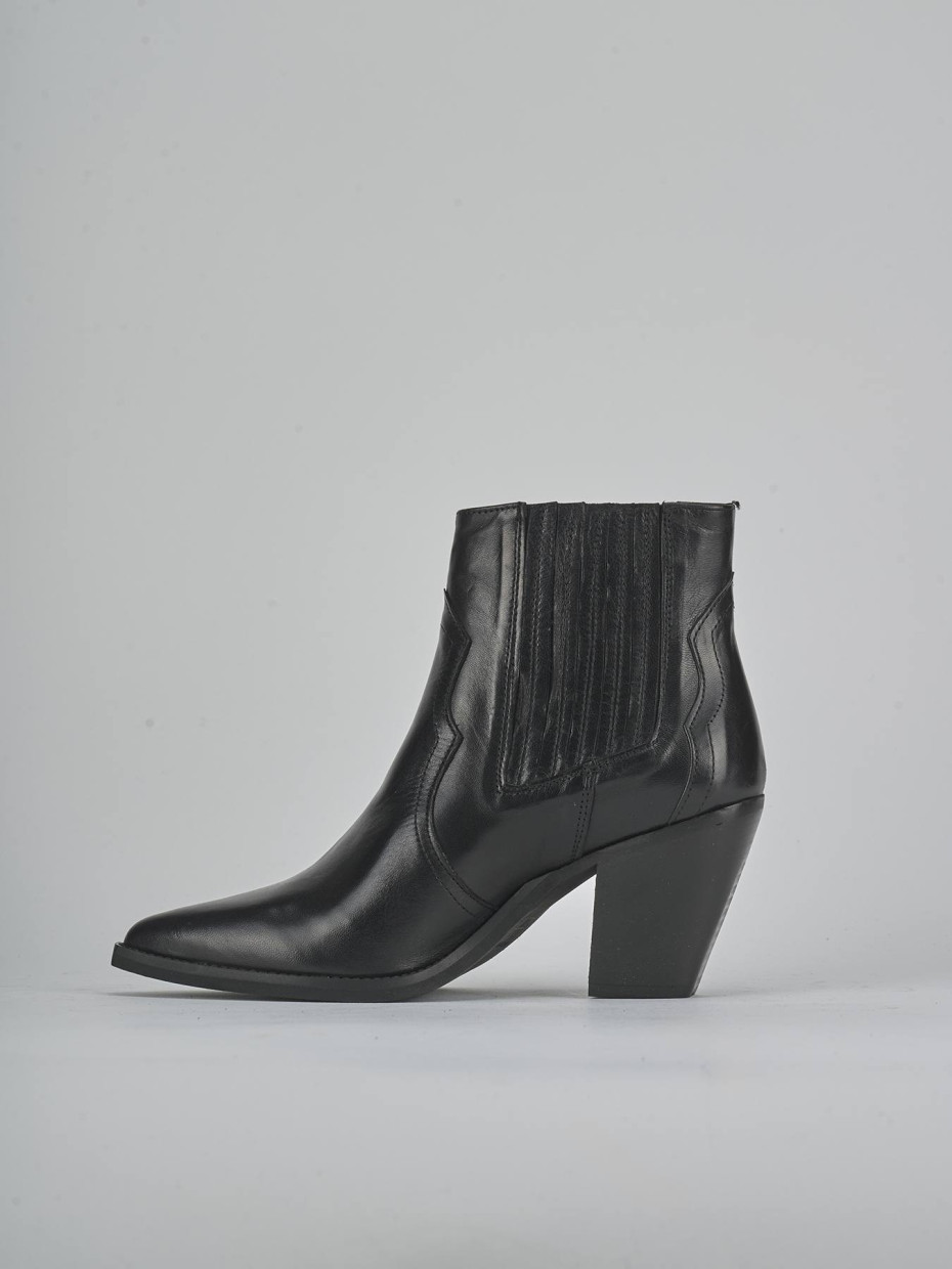 Stivaletti tacco 9cm pelle nero