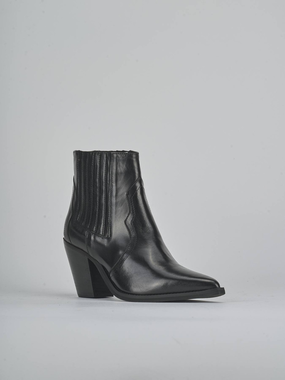 Stivaletti tacco 9cm pelle nero